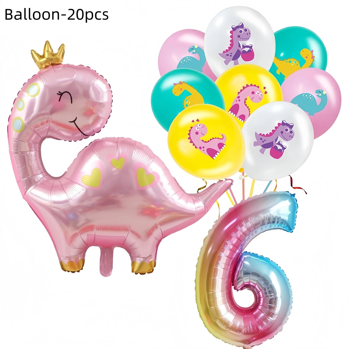Pink Dinosaur Birthday Party Decorations Tableware Cup Plate Napkin 3D Dinosaur Balloon for Baby ShowerParty Supplies Favors