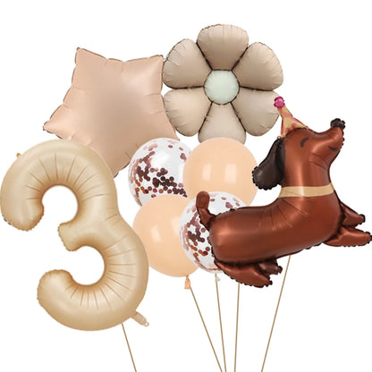 Ballon Anniversaire Chien | Lot de 8 Pièces