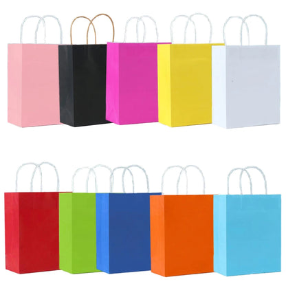 Sac en Papier Cadeau Coloré avec Poignées | Lot de 10, 20 ou 30