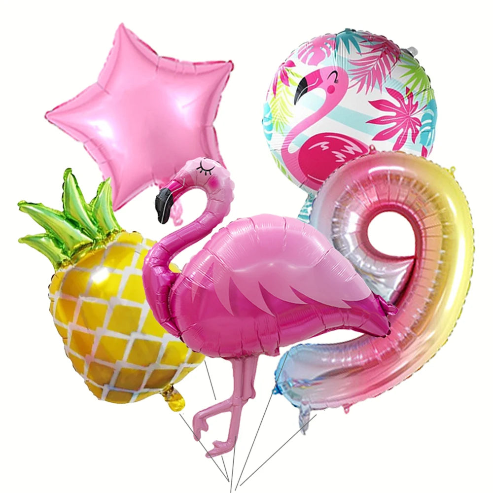 Ballons d anniversaire | Tropicale Flamant Rose