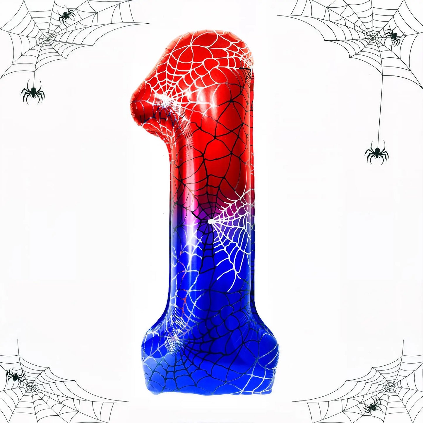 40 Inch Spider Theme Number 0-9 Foil Balloon Large Mylar for Kid Boy Movie Lover Birthday Party Anniversary Decoration Supplies