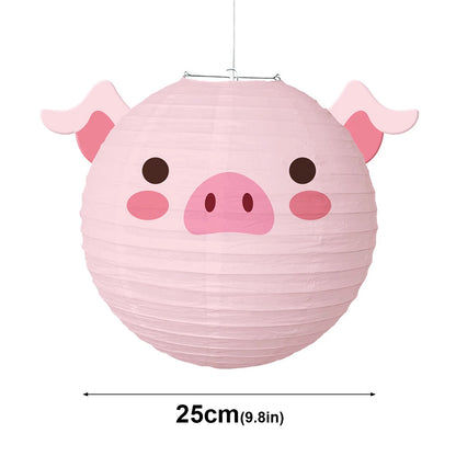 1pcs/25cm Cartoon Animal Paper Lantern Ball Lanterns Wholesale Kindergarten Handmade DIY Shop Decoration Birthday Ornaments