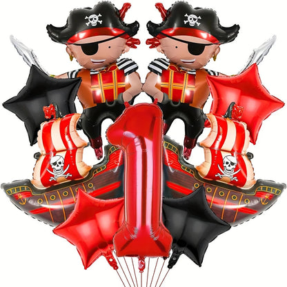 Ballons Anniversaire Pirate | Lot de 9 pièces