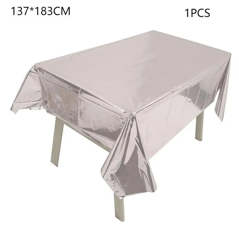 137cm*183cm Rose Gold Sliver Disposable Tablecloth For Birthay Wedding Party Decoration Birthday Partyneeds Home Decor