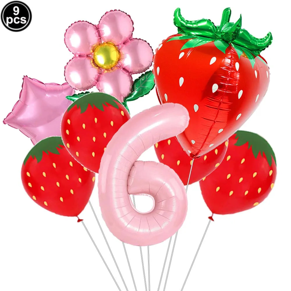 Ballons anniversaire | Thème Fraise