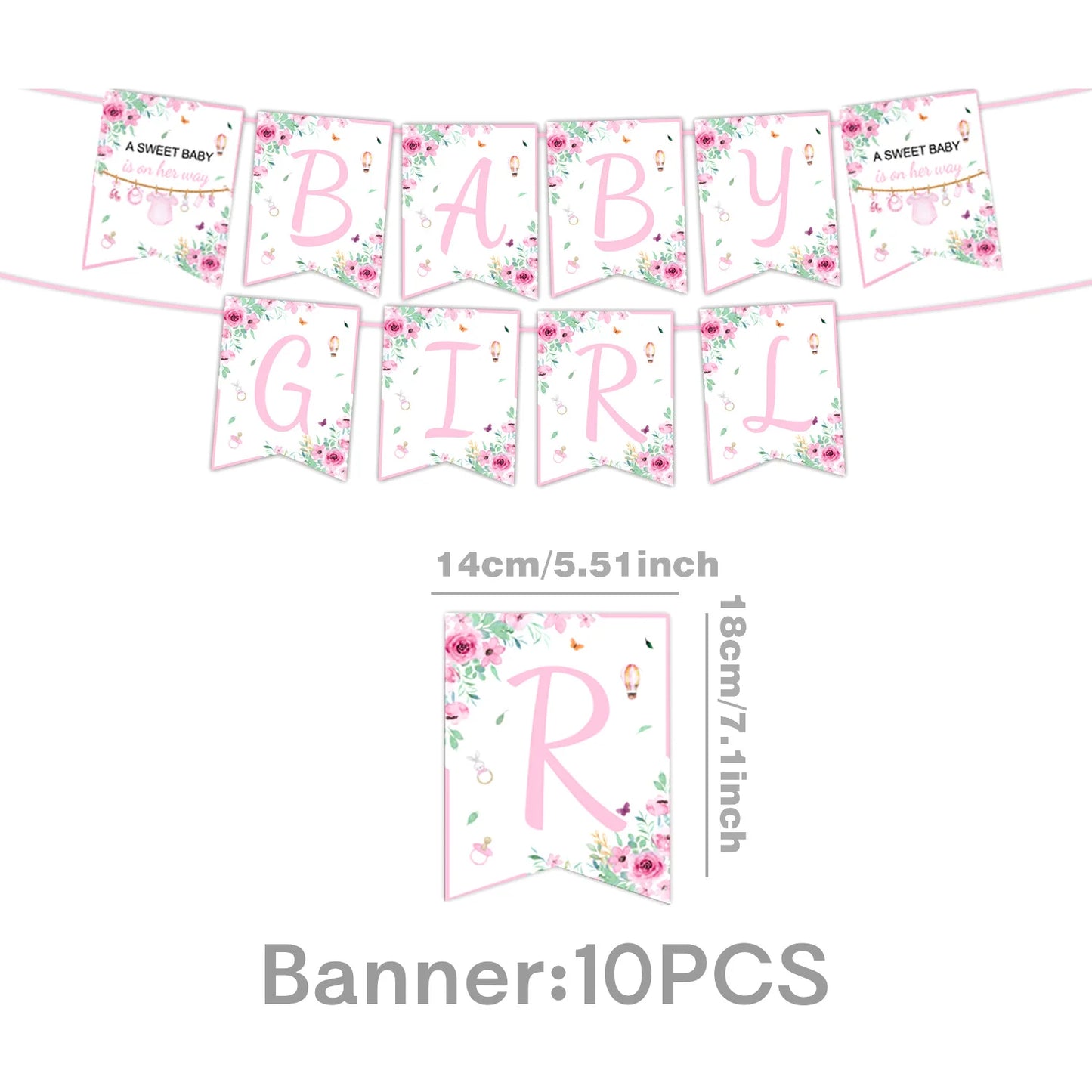 Guirlande Baby Shower Fille | Décoration Suspendue