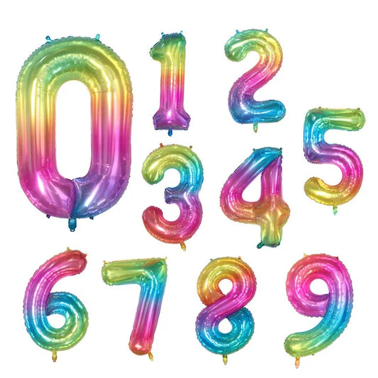 Ballon chiffre | Multicolore | 40 pouces | 0 à 9