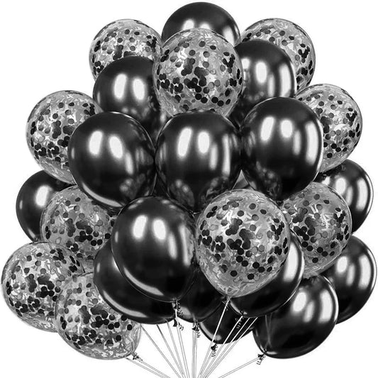 Ballon Anniversaire - GlitterBubbles™ - Noir