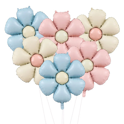 6pcs 50.5x40cm Matt Pink Candy Daisy Balloon Aluminum Foil Balloon Girl Baby Shower Birthday Party Wedding Decoration