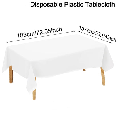 Disposable Solid Color Tablecloth Birthday Party Wedding Christmas Table Cover for Home Kitchen Dining Rectangle Tablecovers