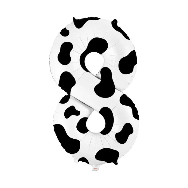 Cow Print Number Balloon 40Inch Cow Themed Kids Birthday Party Supplies Decoration Cowgirl Farm Baby Shower Wedding