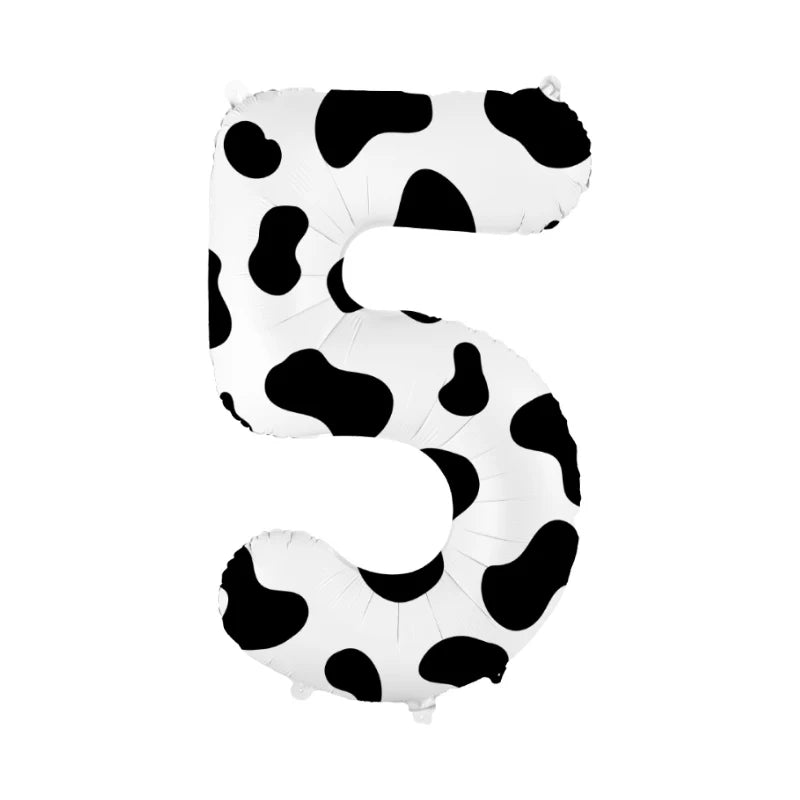 Cow Print Number Balloon 40Inch Cow Themed Kids Birthday Party Supplies Decoration Cowgirl Farm Baby Shower Wedding