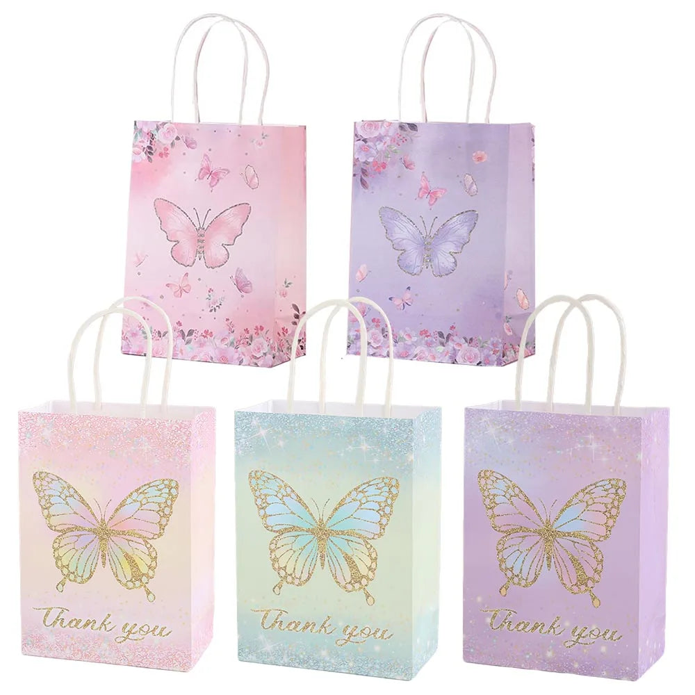 Sac en Papier Cadeau Papillon Pastel | Lots de 10, 20 ou 30 Pièces