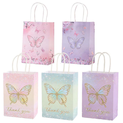 Sac en Papier Cadeau Papillon Pastel | Lots de 10, 20 ou 30 Pièces
