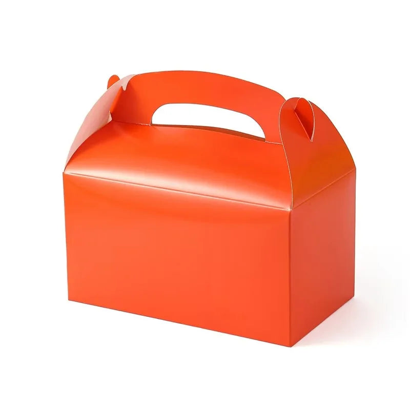 10/30/50PCS Handle Treat Box Biscuit Baking Paper Candy Cookie Box for Guests Birthday Party Pink Goodies Bag Packaging Favors