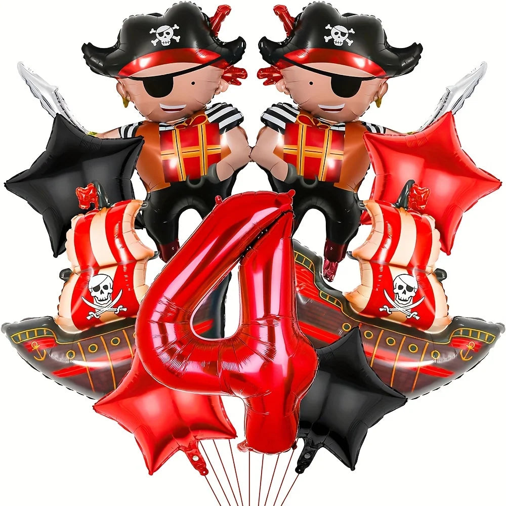 Ballons Anniversaire Pirate | Lot de 9 pièces