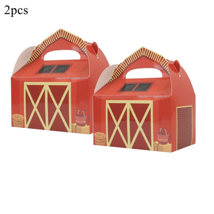 2PCS Cute Animal Paper Candy Boxes Cow Pig Biscuit Packaging Box Farmland Themed Birthday Party Supplies DIY Kids Gifit Bags
