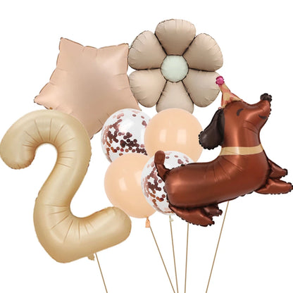 Ballon Anniversaire Chien | Lot de 8 Pièces