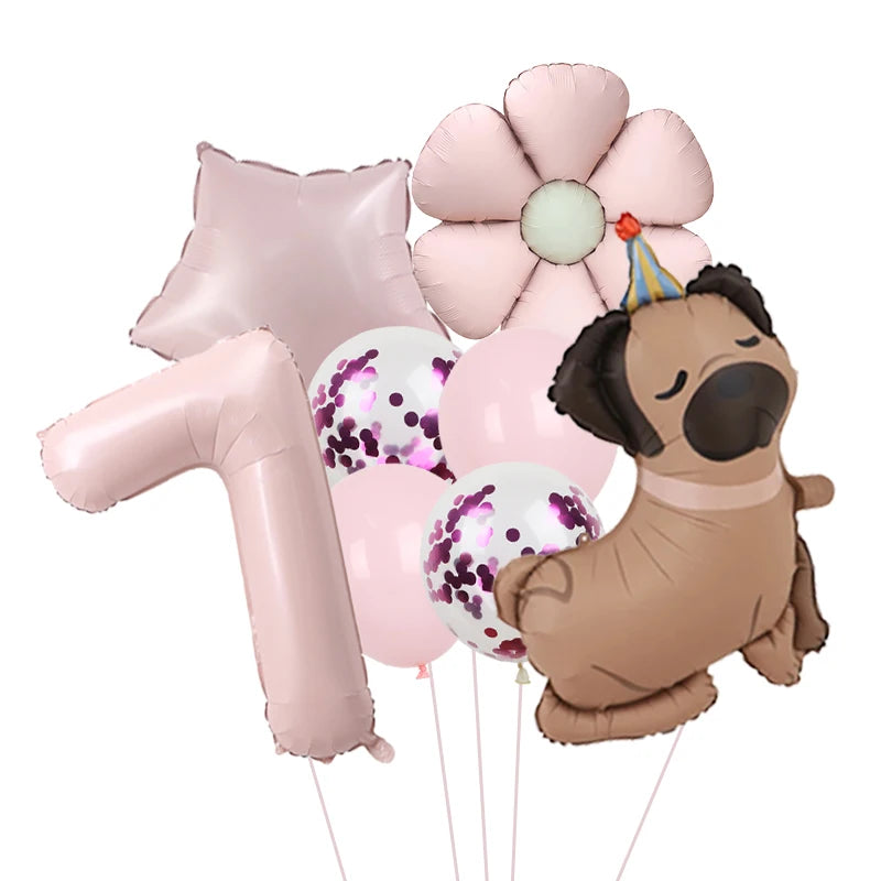 Ballon d'anniversaire chien | Kit Complet 8 Pièces