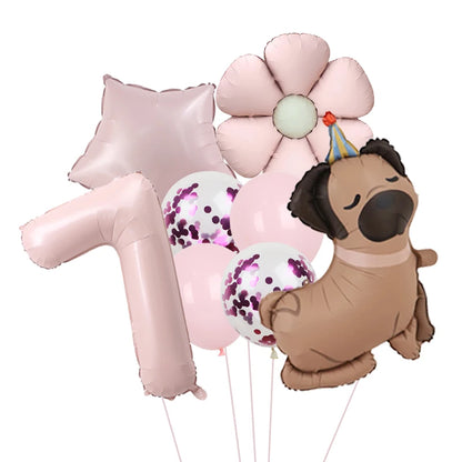 Ballon d'anniversaire chien | Kit Complet 8 Pièces