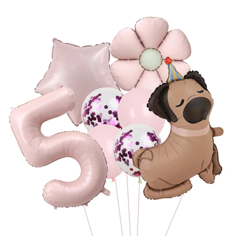 Ballon d'anniversaire chien | Kit Complet 8 Pièces