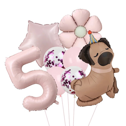 Ballon d'anniversaire chien | Kit Complet 8 Pièces