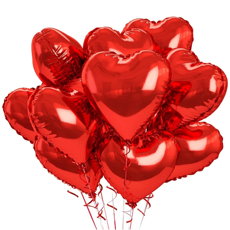 18inch Heart-shaped Foil Balloons Rose Gold Red Pink Cream Love Heart Balloon Anniversary Birthday Party Wedding Decorations