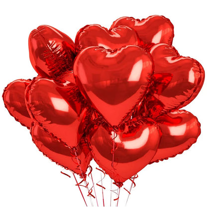 18inch Heart-shaped Foil Balloons Rose Gold Red Pink Cream Love Heart Balloon Anniversary Birthday Party Wedding Decorations