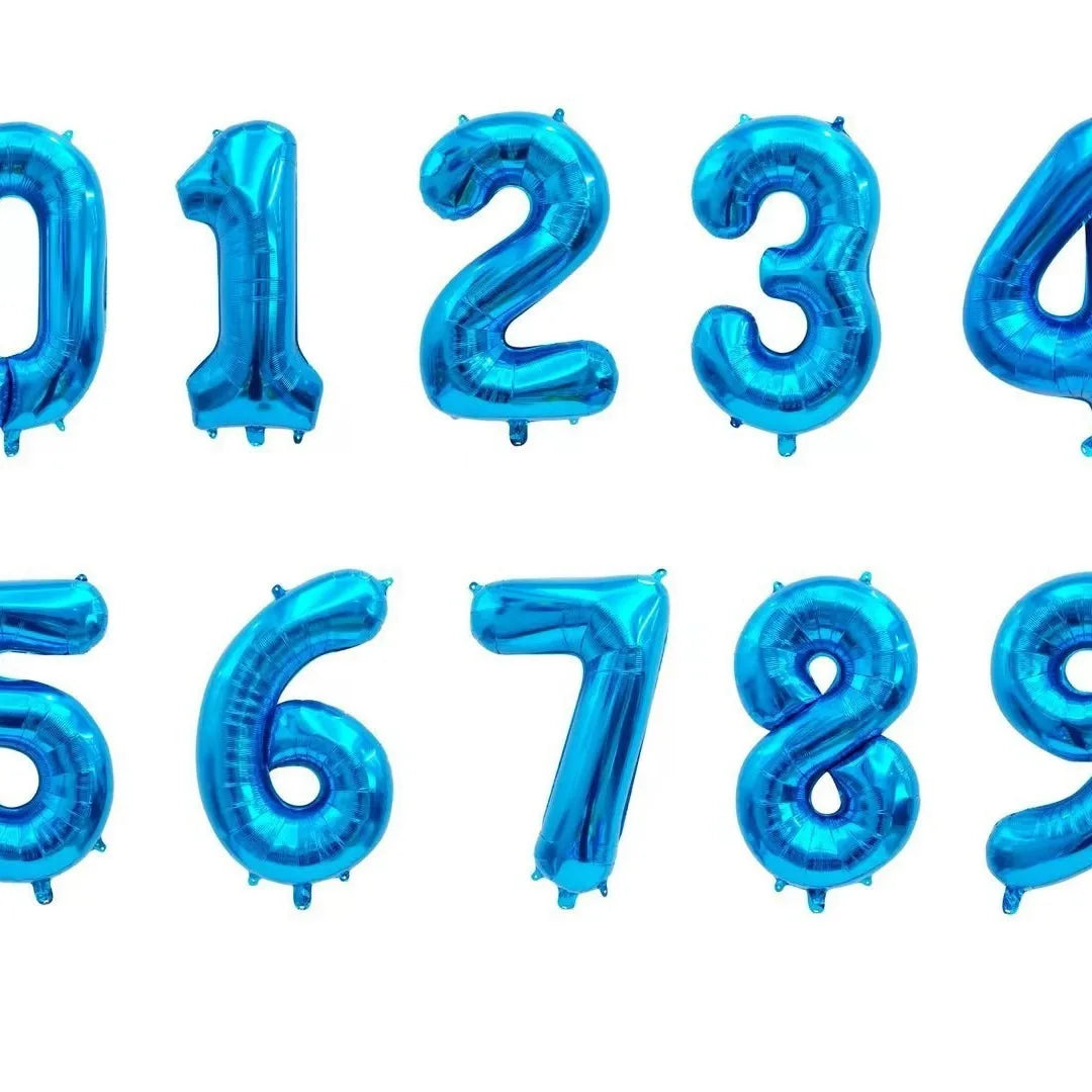Ballon chiffre | Bleu | 32 pouces | 0 à 9