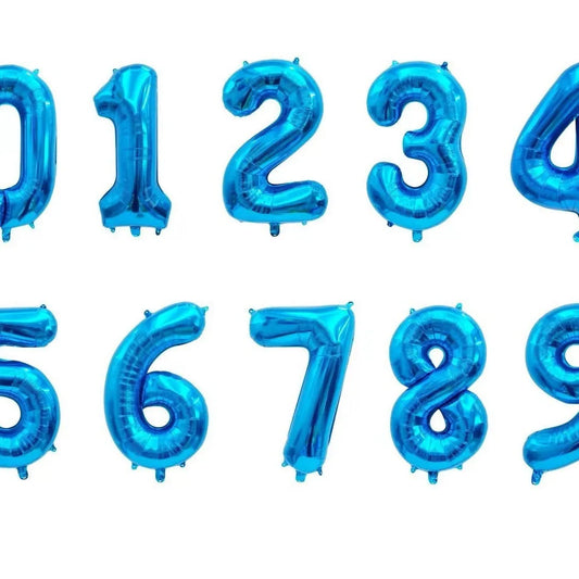 Ballon chiffre | Bleu | 32 pouces | 0 à 9