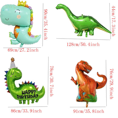 5pcs Dinosaur Foil Balloons Set Birthday Dinosaur Tyrannosaurus Dinosaur Jurassic Period Theme Party Birthday Party Decorations