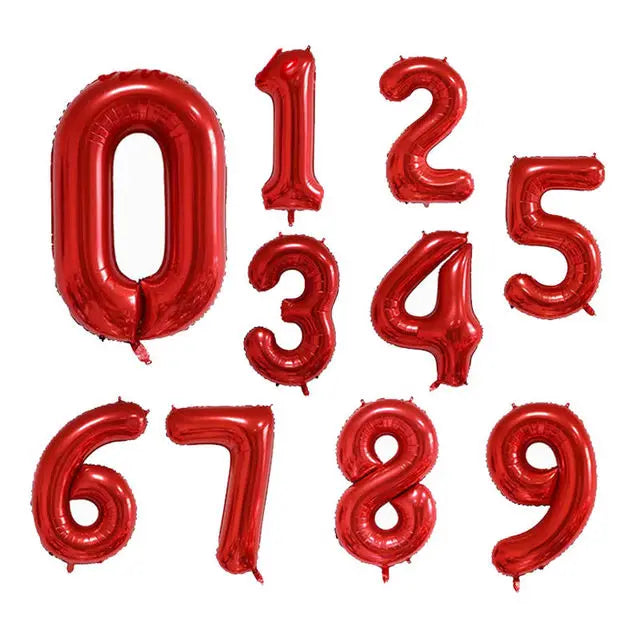 Ballon chiffre | Rouge | 40 pouces | 0 à 9