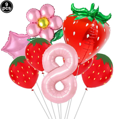 Ballons anniversaire | Thème Fraise