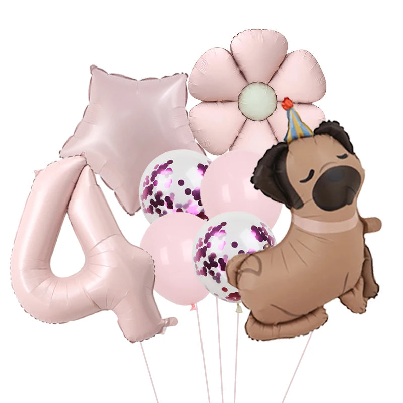 Ballon d'anniversaire chien | Kit Complet 8 Pièces
