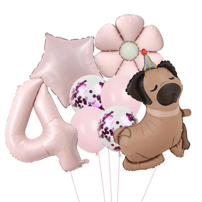 Ballon d'anniversaire chien | Kit Complet 8 Pièces