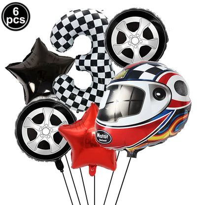 Ballons anniversaire | Thème Casque de Moto | 6 pièces