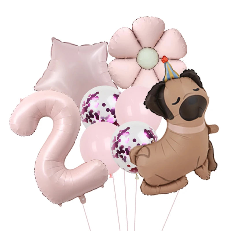 Ballon d'anniversaire chien | Kit Complet 8 Pièces