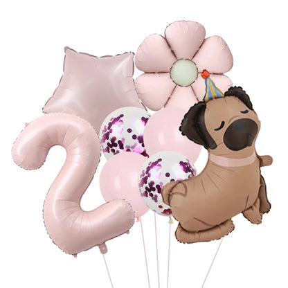 Ballon d'anniversaire chien | Kit Complet 8 Pièces