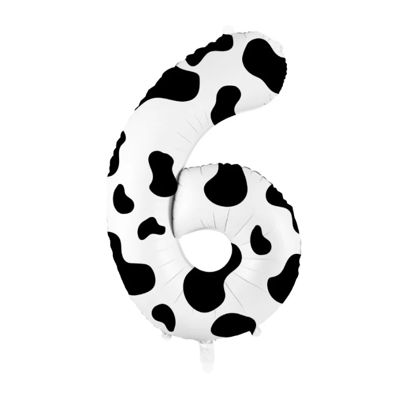 Cow Print Number Balloon 40Inch Cow Themed Kids Birthday Party Supplies Decoration Cowgirl Farm Baby Shower Wedding