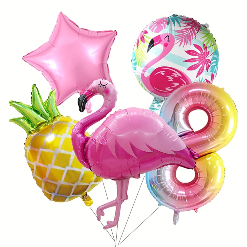 Ballons d anniversaire | Tropicale Flamant Rose