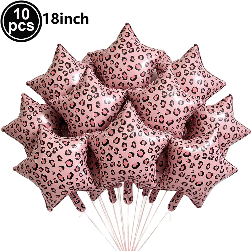 Ballon Chiffre Léopard Rose Gold | Lot de 5 Pièces