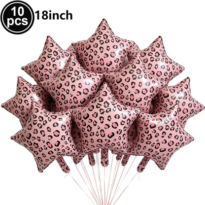 Ballon Chiffre Léopard Rose Gold | Lot de 5 Pièces
