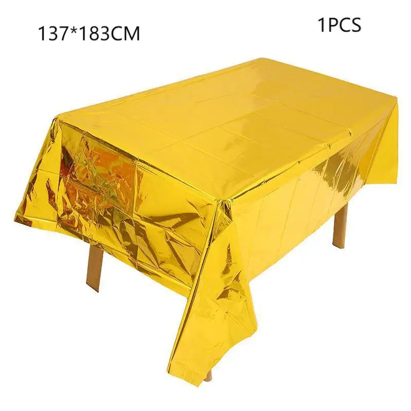137cm*183cm Rose Gold Sliver Disposable Tablecloth For Birthay Wedding Party Decoration Birthday Partyneeds Home Decor