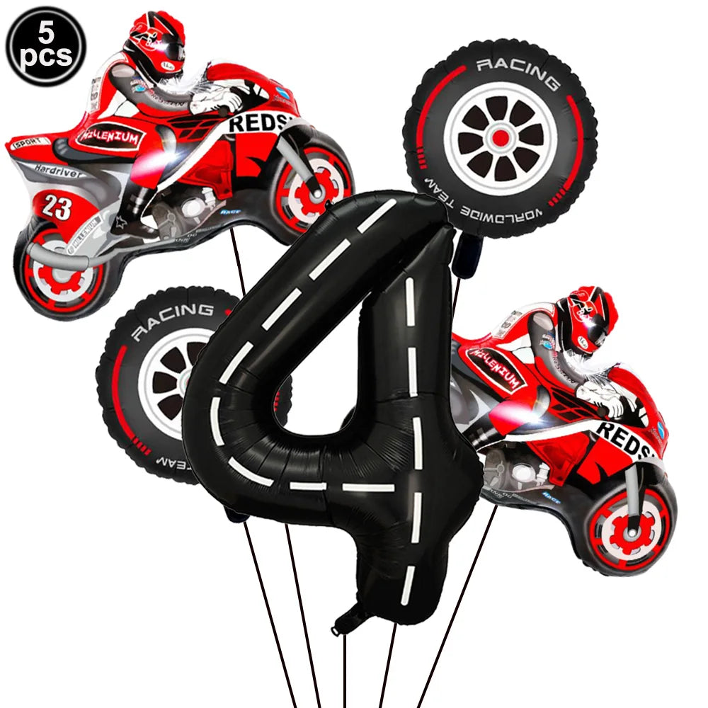 Ballon pour anniversaire | Kit Moto 5 Pièces