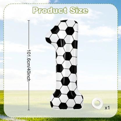 Black and white football digital balloon 0-9,40 inch giant digital balloon sports themed gift, birthday party anniversary decor