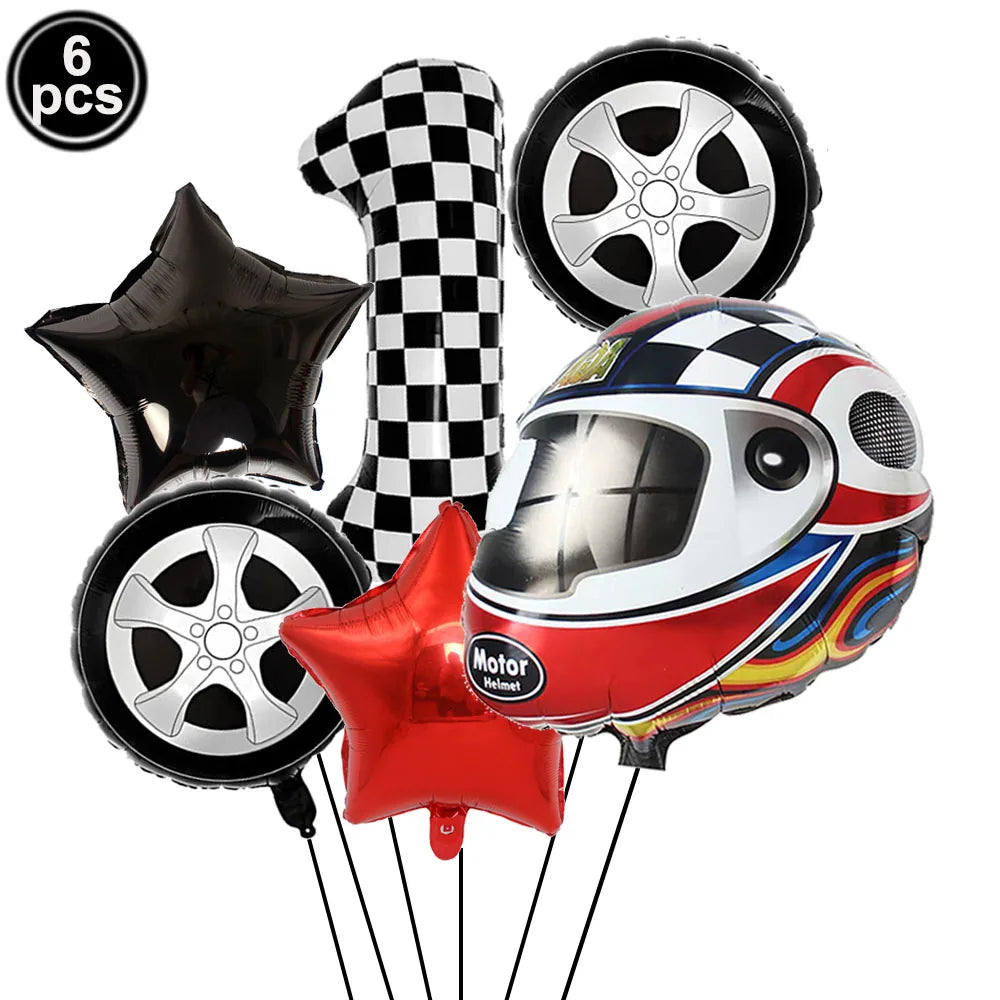 Ballons anniversaire | Thème Casque de Moto | 6 pièces