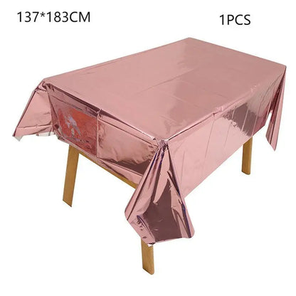 137cm*183cm Rose Gold Sliver Disposable Tablecloth For Birthay Wedding Party Decoration Birthday Partyneeds Home Decor