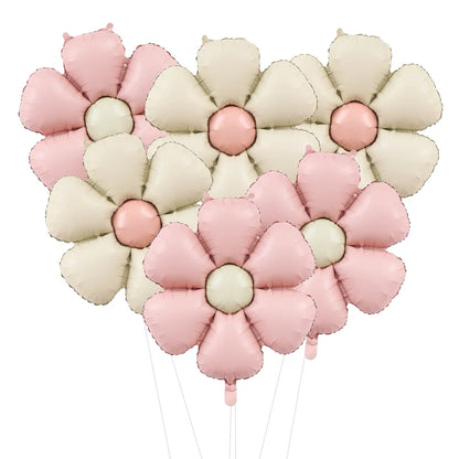 6pcs 50.5x40cm Matt Pink Candy Daisy Balloon Aluminum Foil Balloon Girl Baby Shower Birthday Party Wedding Decoration