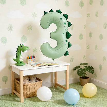 Ballon helium | chiffre motif dinosaure