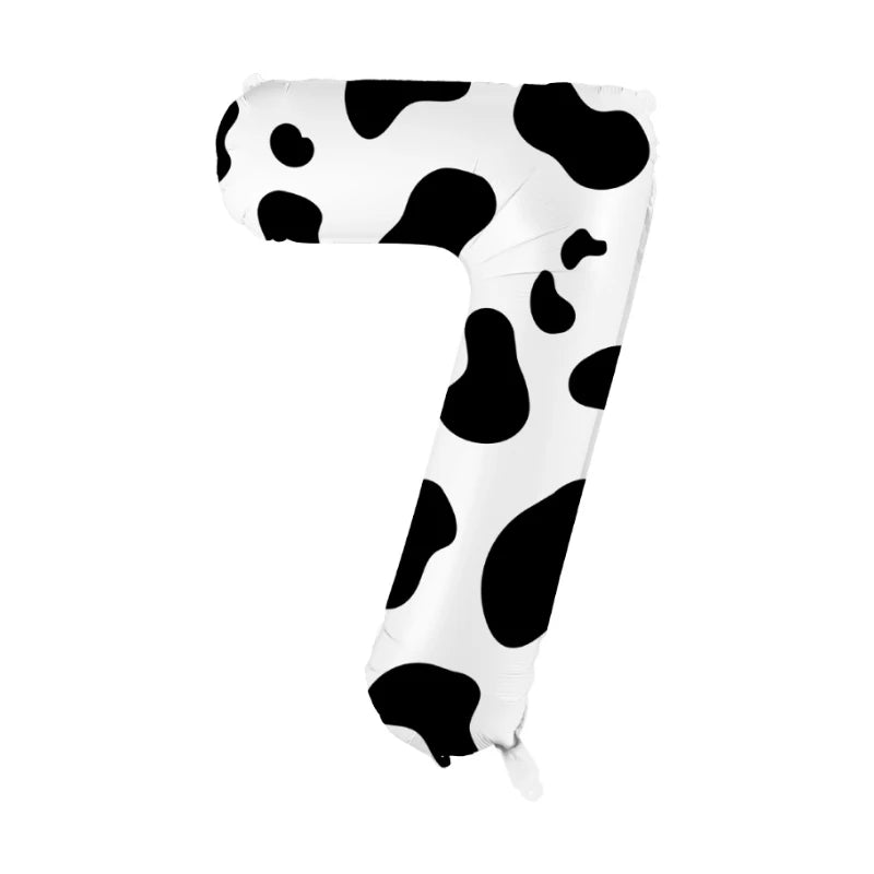 Cow Print Number Balloon 40Inch Cow Themed Kids Birthday Party Supplies Decoration Cowgirl Farm Baby Shower Wedding